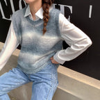 Fashionable All-match Round Neck Pullover Loose All-match Gradient Sweater