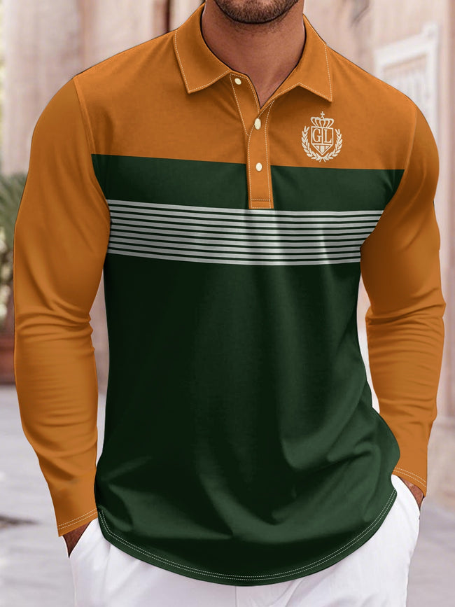 Leisure Sports Long Sleeve Spring And Autumn Button Polo Shirt Main Image