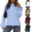 Casual Round Neck Solid Color Knitted Sweaters Women's Clothing