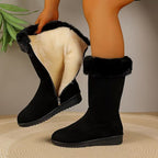 Fleece-lined Thickened Mid-calf Versatile Snow Boots