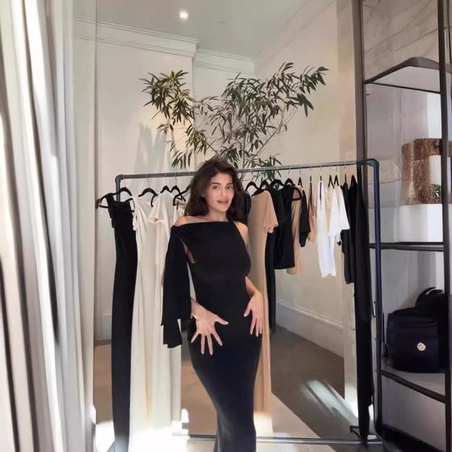 Sloping Shoulder New Women's Fashion Dress Main Image