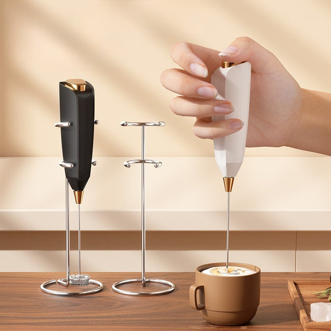 Battery Powered Milk Frother With 304 Stainless Steel Whisk
