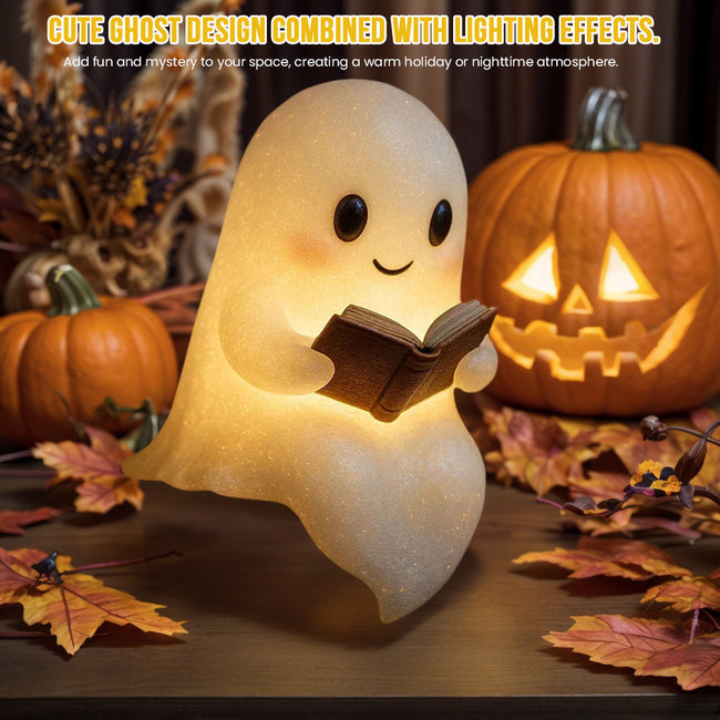 Cute LED Ghost Night Light Children's Nightlight Gift Bedside Sleep Lamp Halloween Decorations Lovely Ghost Lamp Warm Light Hover Image