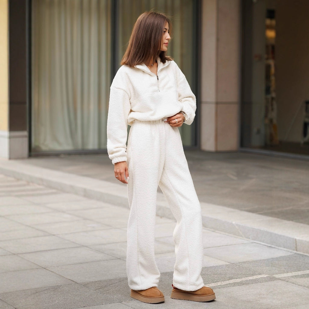 New Polar Fleece Suit Two-piece Long Sleeve Half Pull