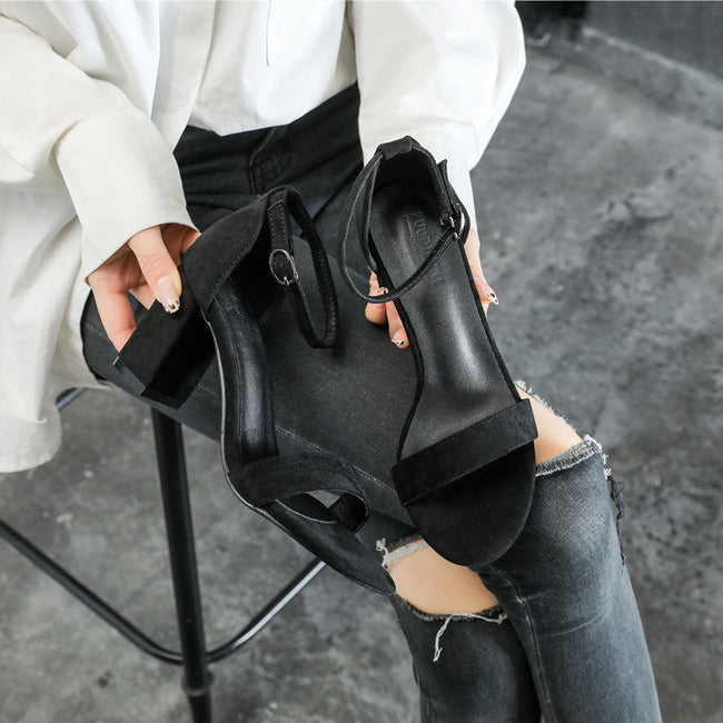 Chunky Heel Ankle-strap Plus Size Plus-sized Women's Shoes Hover Image