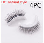 Reusable 3D Mink Lashes Natural False Eyelashes Self Adhesive Fake Glue Free Makeup Eyelash Extension Silk