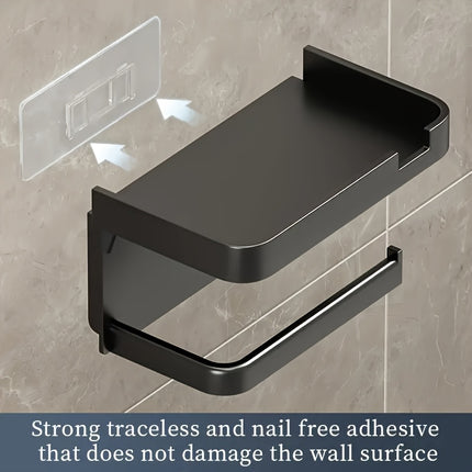 Luxury Self Adhesive Wall Mounted Tissue Holder With Rack