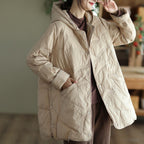 Women's Warm Single-breasted White Duck Down Jacket