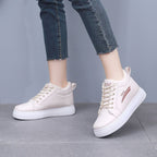 Warm Slugged Bottom Leather Surface Trendy High Top Cotton Boots