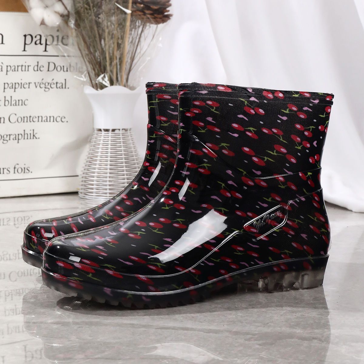 Four Seasons Fashion Rain Boots Women's Short Low-top Adult Waterproof Non-slip Water
