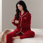 Women's Flannel Warm Cardigan Thickened Pajamas