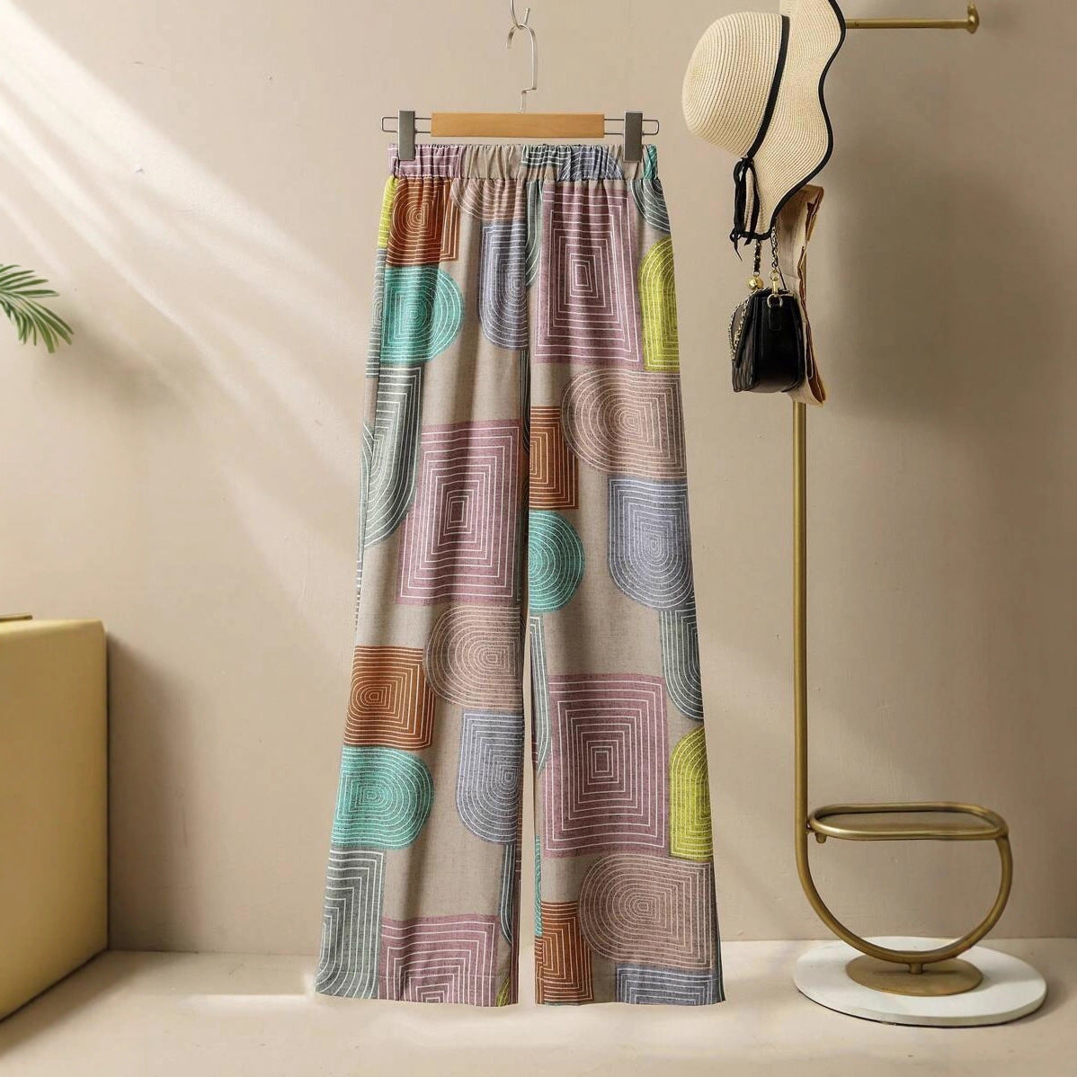 Printed Long Sleeve Trousers Suit