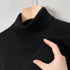 Non-scratchy Thermal Turtleneck Woolen Sweater Men's Thickened Solid Color Minimalist Long Sleeve