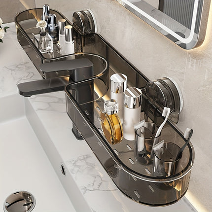 No Drill Suction Cup Wall Mounted Bathroom Shelf Organizer