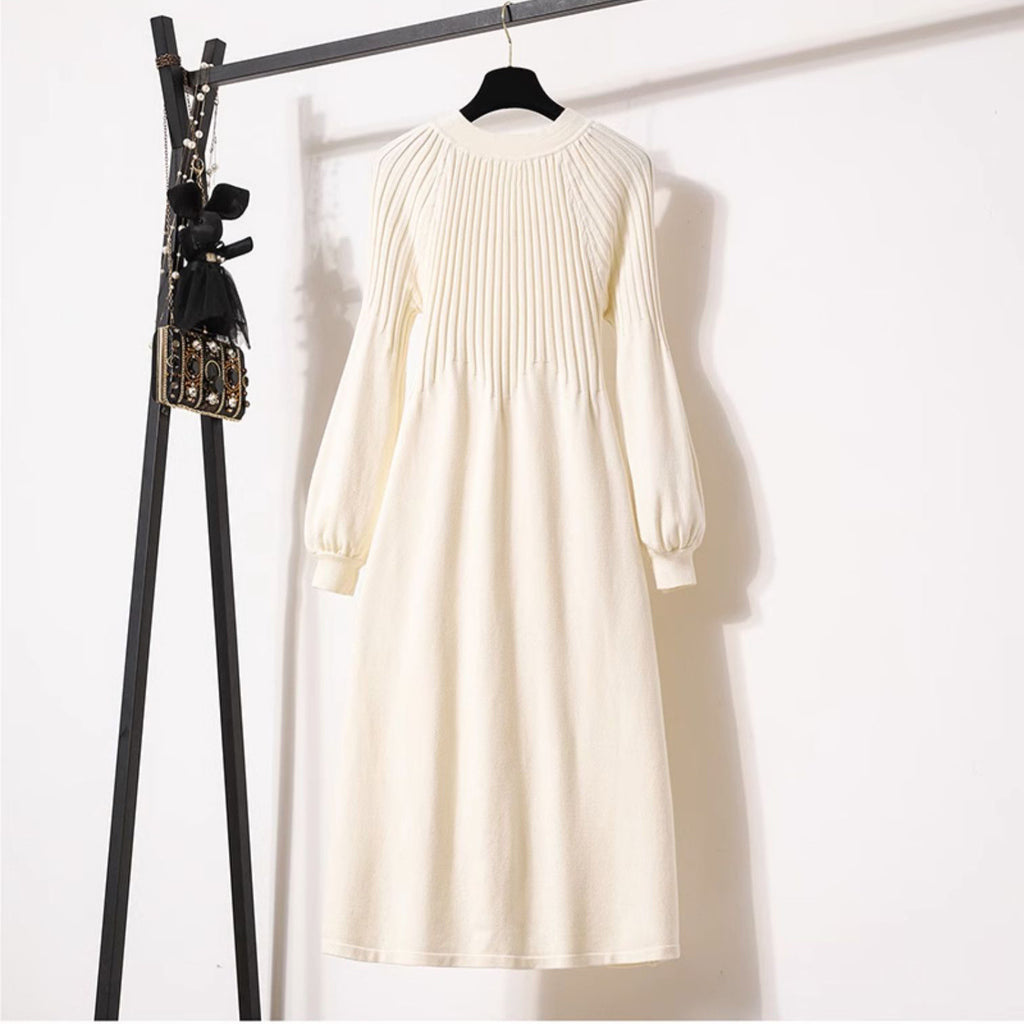 Loose Western Style Versatile Below The Knee Long Style Long Sleeve Dress