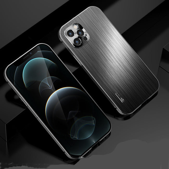 Suitable For All Inclusive Metal Shatter Resistant Brushed Sleeves For  Mobile Phone Cases Hover Image