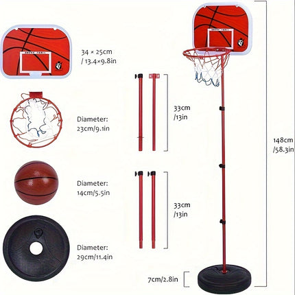Adjustable Height Kids Basketball Hoop Indoor Outdoor