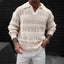 Men's Solid Color V-neck Street-like Lapel Hollow Knitwear