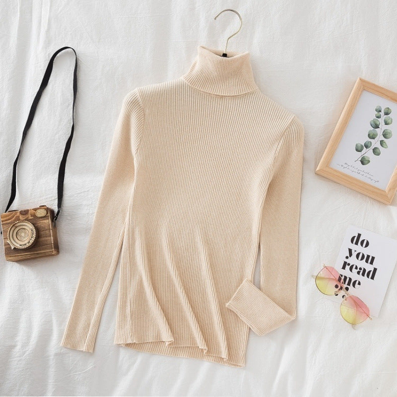 Turtleneck Slimming Sweater Top Pullover