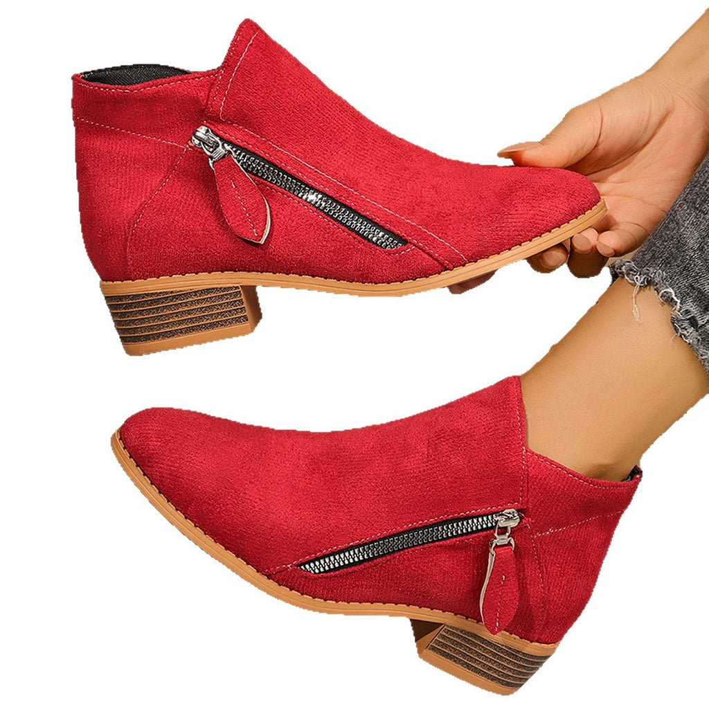Suede European And American Style Women's Ankle Boots