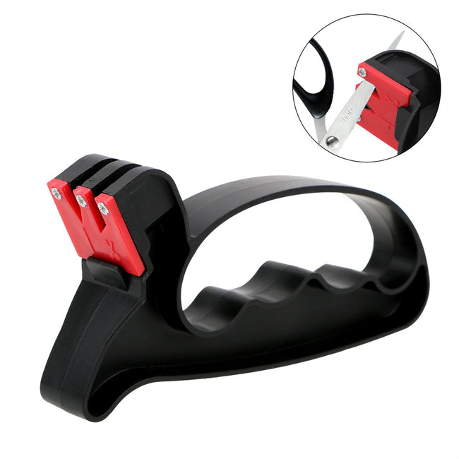 Knife Sharpener Handheld Scissor Blade Sharpening Convenient Kitchen Tools Grindstone 2 In 1 Kitchen Gadgets Hover Image