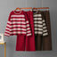 Casual Striped Loose Sweater Wide Leg Pants Two-piece Set