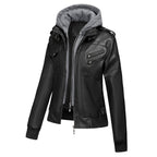 Large Size Women's Artificial Leather Women's Motorcycle Jacket American Style