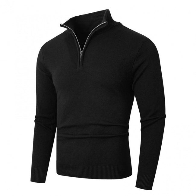 Fleece-lined Men's Plus Size Zipper Sweater Main Image