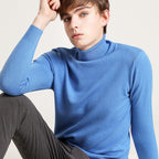 Men's Autumn Winter Sweater Solid Color Turtleneck Pullover