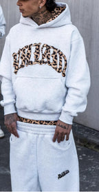 Leopard Print Letter Embroidery Street Casual Trousers Men And Women All-match Hoodie