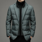 Winter Men's Cold-proof Down Jacket Coat Suit Scarf Collar
