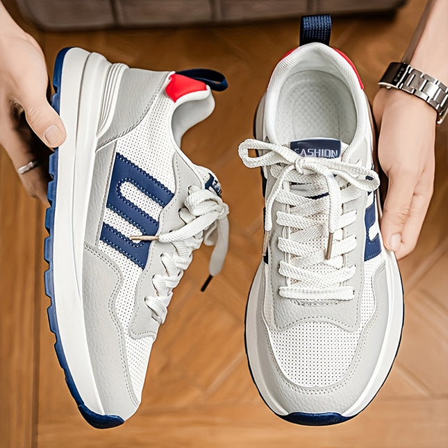 Mens Lightweight Sneakers Breathable Low Top Cushioned Sole