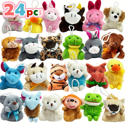 Mini Animal Plush Toy Set 24 Pieces For Kids Party Favors