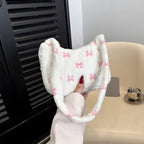 Shoulder Bag Contrast Color Fur Bag Autumn And Winter Plush Casual Handbag