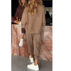Casual Wide Leg Pocket Trousers Suit For Women
