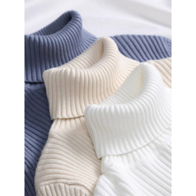 Turtleneck Slimming Sweater Top Pullover Main Image