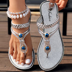 Floral Pattern Flip-Flops Comfortable Casual Summer Beach Slippers - Anklet Not Included