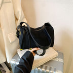 Leather Women's Vintage Suede Underarm Bag