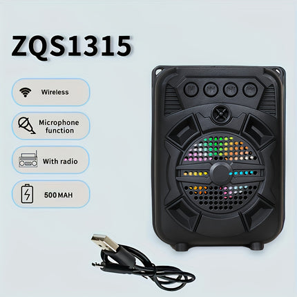 Portable Wireless Speaker With LED Light And Bass Karaoke