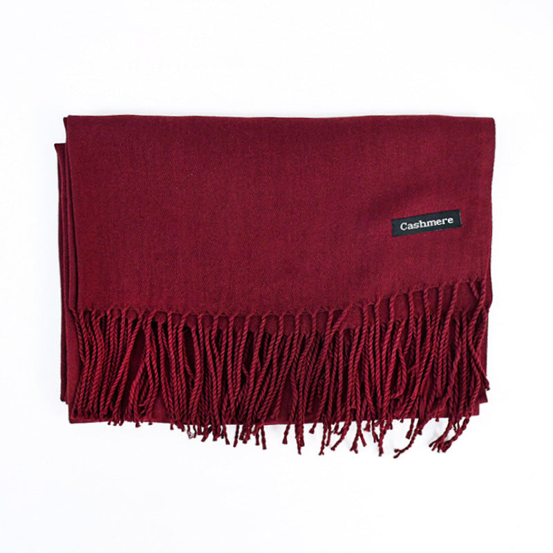 Women's Solid Color Scarf Tassel Scarf
