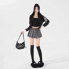 New High Waist American Retro A- Line Skirt Short