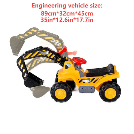 Kids Ride On Excavator Toy Manual Push Digger Loader Durable