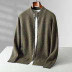 Pure Wool Men's Stand Collar Simple Sweater