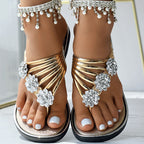 Floral Pattern Flip Flops Comfortable Casual Summer Beach Slippers