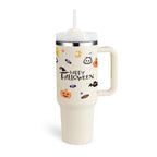 40 Oz Tumbler With Handle Straw Insulated, Stainless Steel Spill Proof Vacuum Coffee Cup Tumbler With Lid Tapered Mug Gifts For Valentine Lover Suitable For Car Gym Office Travel