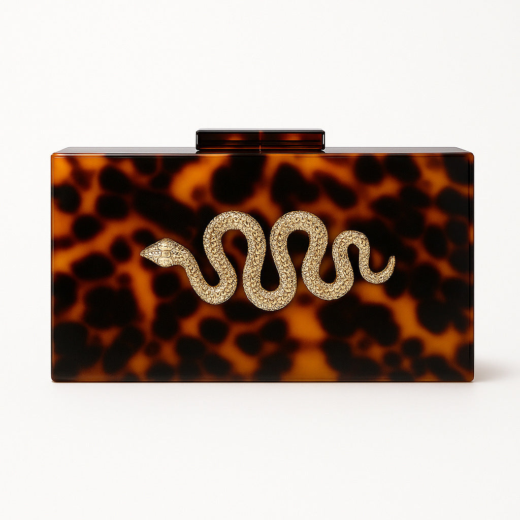 Leopard Print Acrylic Clutch
