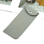 Leather Glasses Bag Thickened Open Holster Snap Button Portable
