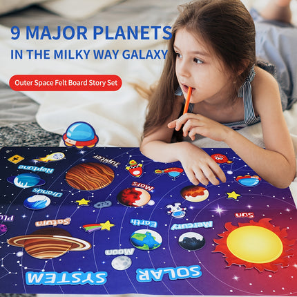 Space Themed Story Board Set 41Pcs For Learning And Play