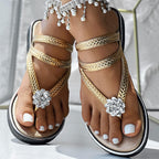 Floral Pattern Flip-Flops Comfortable Casual Summer Beach Slippers - Anklet Not Included