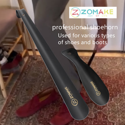 Metal Shoe Horn Set 2 Pieces Extra Long Handled Travel